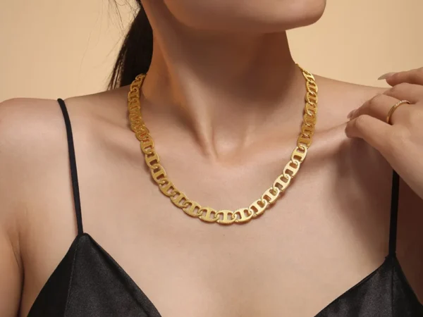 Real gold titanium steel necklace
