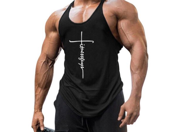 Pure cotton bodybuilding and fitness vest muscle men's sports deep digging 1cm thin shoulder strap sling