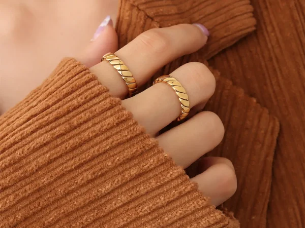 Titanium Steel Gold-Plated Ring