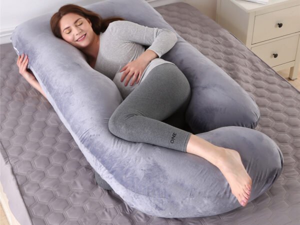 Pregnant women's detachable crystal velvet G-type side lying waist protection pillow