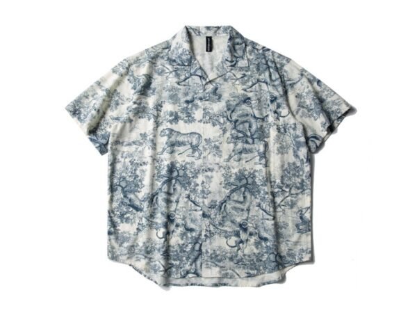 Animal print design loose shirt for men