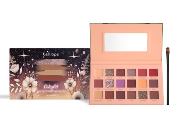Eelhope 18-Color Eyeshadow Palette Eyeshadow Makeup Eyeshadow Multicolor Eye Palette With 18-Color Everyday Glitter