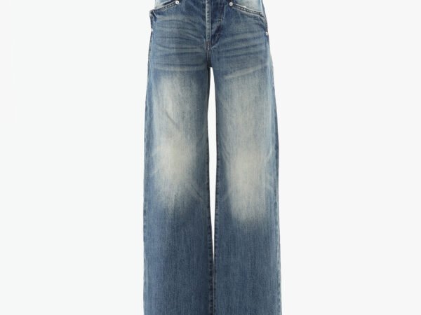 Women's Low Waist Straight Leg Jeans Loose Drape High Waisted Wide Leg Pants