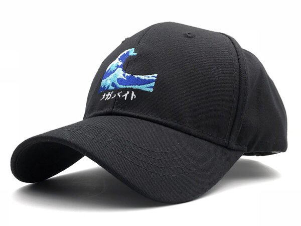 Embroidered wave baseball cap creative for men and women outdoor couple duckbill cap trend