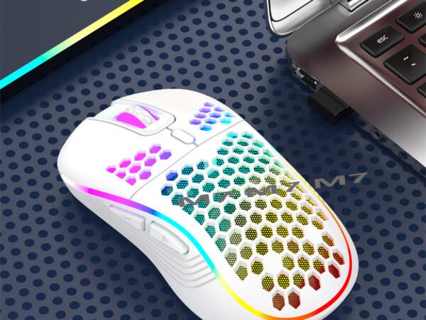 2.4G Wireless Cave Mouse Lightweight Gaming Mouse with Luminous 7 Color Breathing Light Computer Accessories