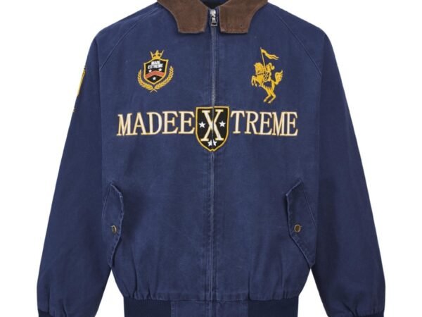 Vintage Street Style Detroit Embroidered Jacket for Men