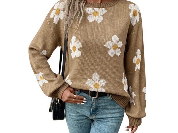 Women's Long Sleeve Jacquard Sweater