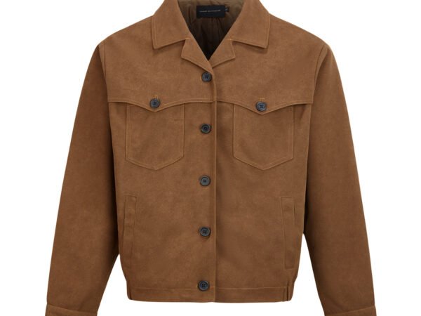 Vintage Collar Jacket with Short Wide Miu Style Suede Velvet Outerwear for Women