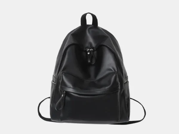 PU Leather Zip Backpack Bag