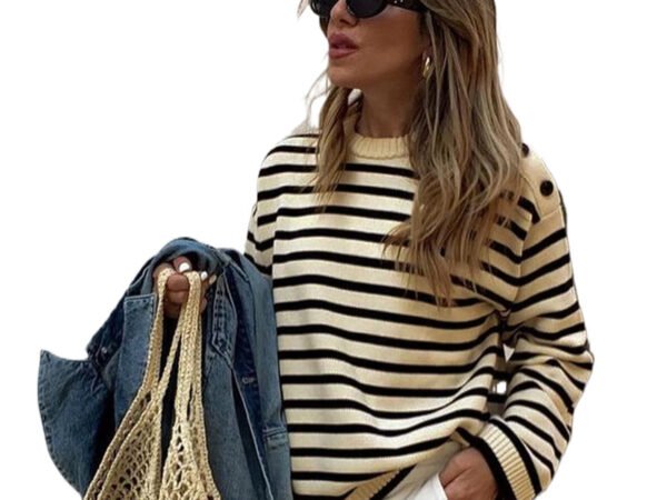 Striped Color Block Sweater for Women