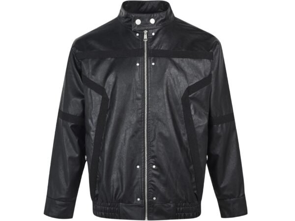 Motorcycle Jacket  Leather Jacket Structured Lapel Coat