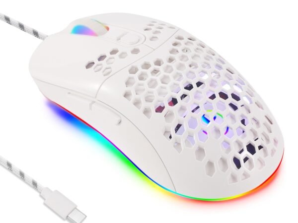 Cave mouse USB-C luminous RGB wired macro programming game mouse with 6 keys to turn off lights
