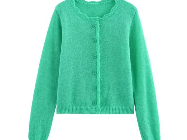 Gentle and soft dopamine outer sweater jacket