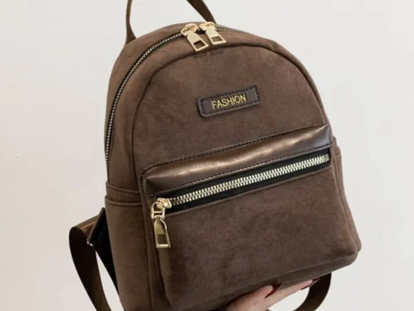 Suede Adjustable Strap Backpack Bag