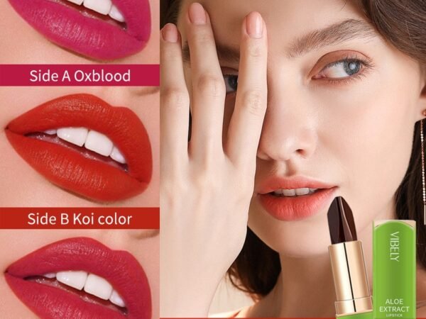 VIBELY Three-color lipstick for richness, moisturizing, non-smearing and non-sticky color-changing lipstick