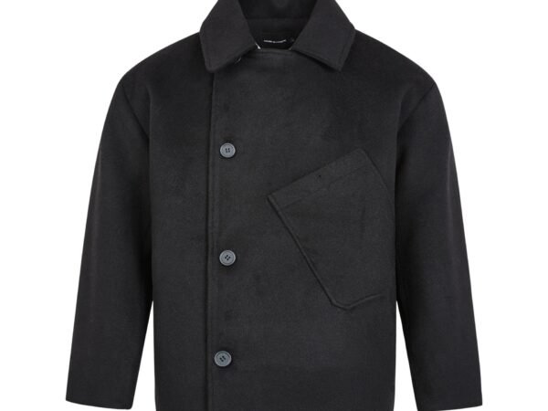 Vintage Military Thick Wool Jacket with Cotton Padding and Warm Lining