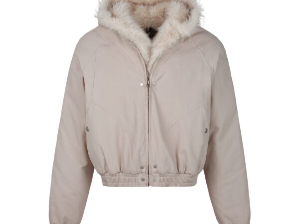 Winter Hooded Short Down Jacket with Fur Collar for Men and Women