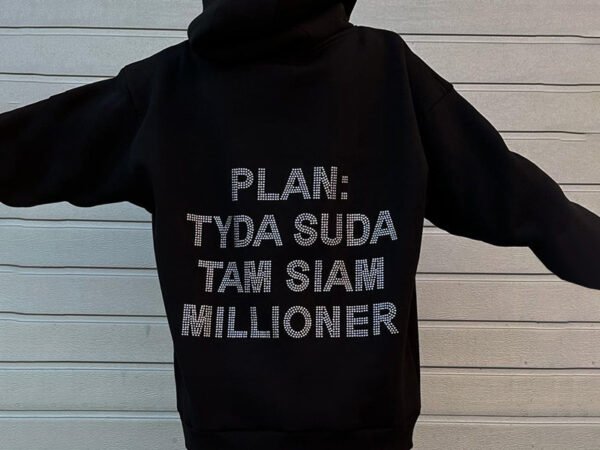 Drop Shoulder Long Sleeve Hooded Letter Print Sweatshirt Street Fashion Trend