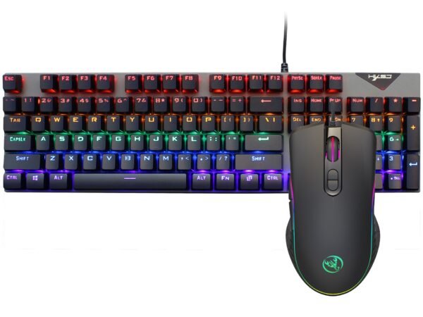 Suspended keycaps with real mechanical feel illuminated RGB keyboard and mouse game 104 keyboard and mouse wired set