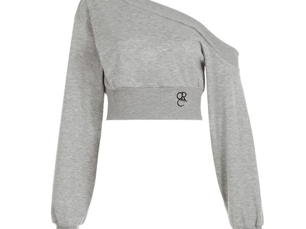 Arrival Spicy Girl Off-Shoulder Short Crop Hoodie Women's Unique Ins Trend Streetwear Versatile Fitted Long Sleeve Belly-Baring Top