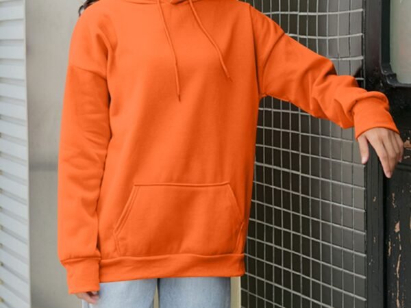 Thin Fleece Hooded Style Sweatshirt Loose Fit Blank Top