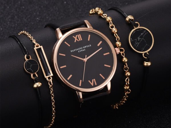 Watch Set Women 5pcs Woman Quartz Wristwatch Leather Ladies Bracelet Luxury Watch Casual Relogio Femenino Gift For Girlfriend