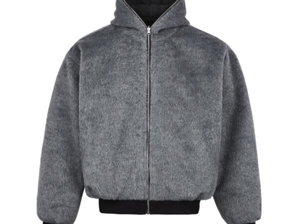 Wool Blend Zip-up Thickened Jacket for Men and Women