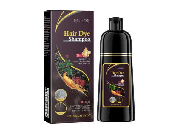 EELHOE White To Black Dyed Shampoo (Natural Brown) Polygonum Multiflorum Essence Moisturizing, Cleaning And Repairing Black And Smooth Hair Shampoo