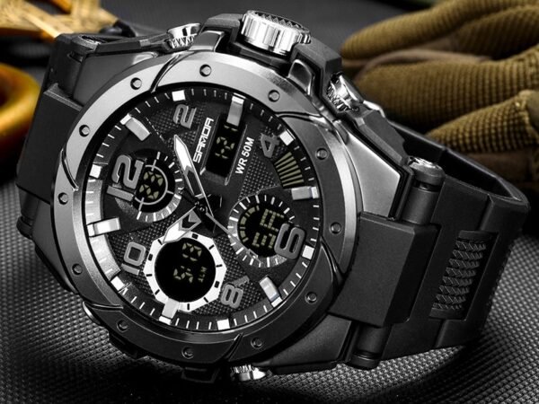 SANDA Sport Military Wrist Watch Men Watches Brand Male Watch For Men Clock Dual Display Wristwatch Army Outdoor Waterproof