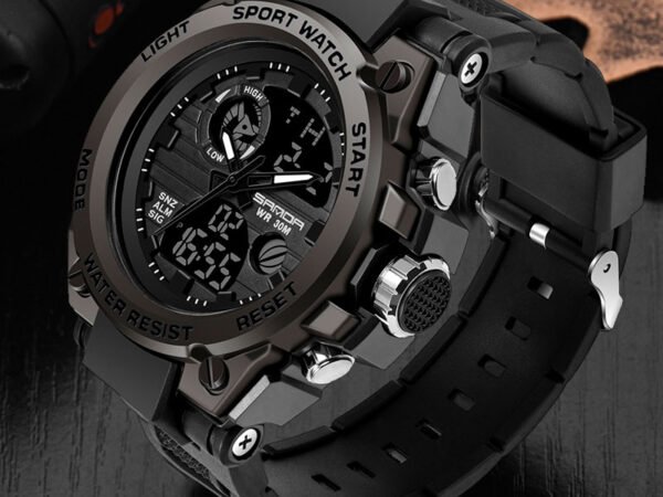 SANDA 739 Brand Wrist Watch Men Watches Military Army Sport Style Wristwatch Dual Display Male Watch For Men Clock Waterproof Hours