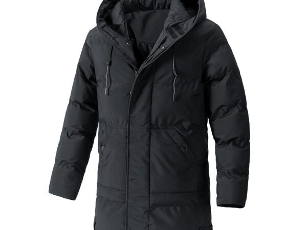 Winter simple cotton jacket plus size men's Korean version casual fashion versatile warm cotton jacket medium long men's