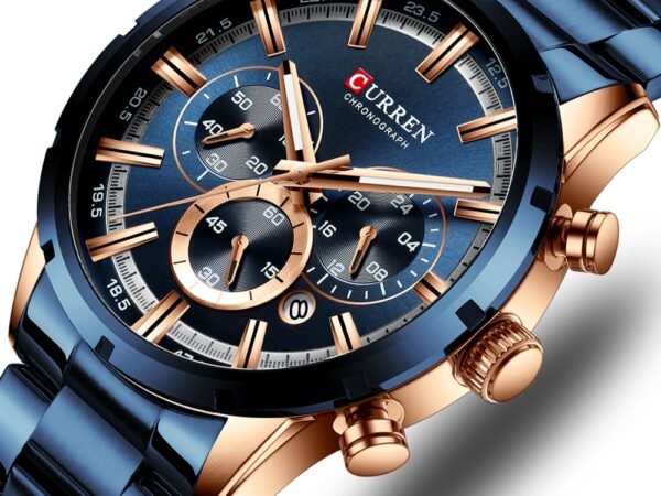 CURREN New Fashion Watches with Stainless Steel Top Brand Luxury Sports Chronograph Quartz Watch Men Relogio Masculino