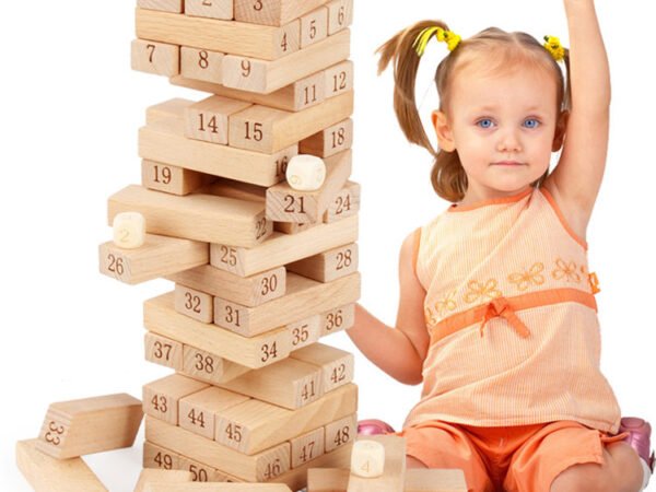51 Beech Wood Numbers Large Stacked High Wooden Children's Layered Building Blocks Early Education Parent-Child Activity Educational Toys