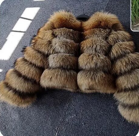 Faux Raccoon Fur Coat Women Jacket Luxury Coat Women Winter Fluffy Jacket Thick Warm Furry Fur Outwear Faux Fur Coat
