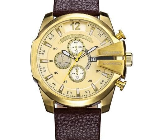 Cagarny Military Watches Men's Quartz Watch Leather Watchband Sports Wristwatches